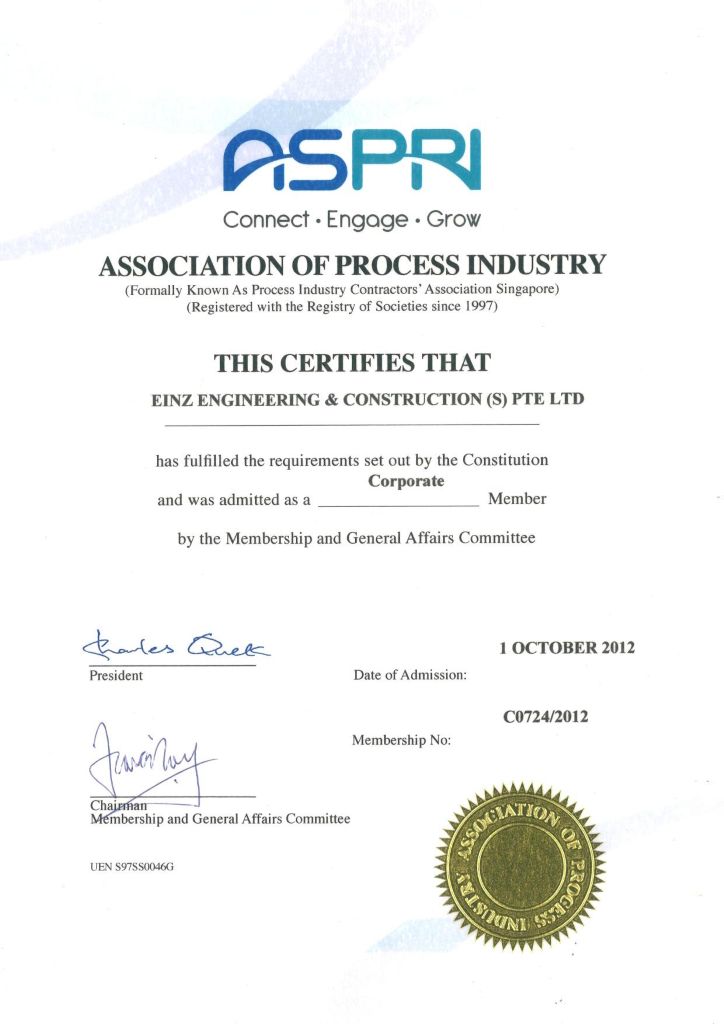 ASPRI Membership Certificate