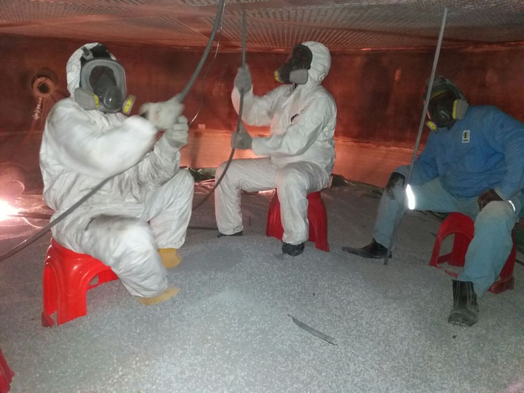 Einz team in full PPE for hazardous material handling